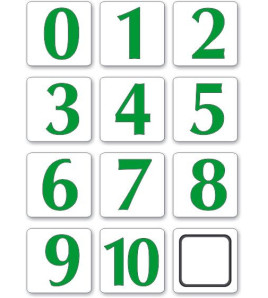 Čísla - zelená 0-10