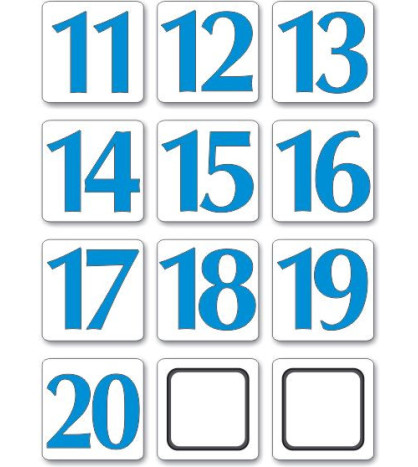 Čísla - modrá 11-20