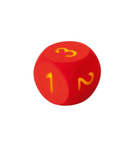 Velká pěnová kostka s čísly 1-6, červená, 16cm