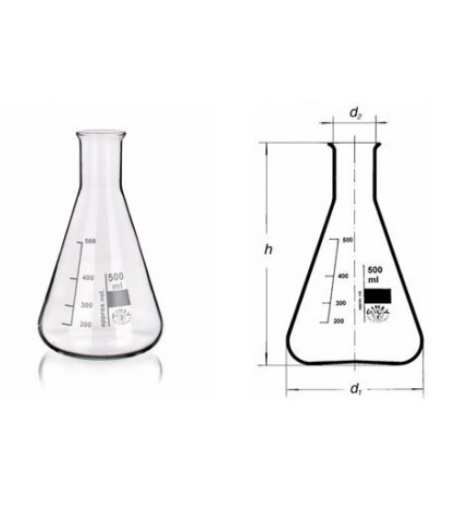 Banka kuželová podle Erlenmeyera, úzkohrdla 500ml