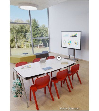 Žáky kolaborativní 3-místný stůl, nastavitelná výška 64-70-76 cm