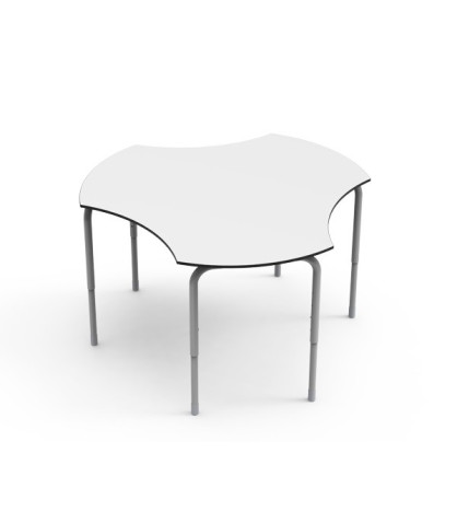 Žácký stůl KRUH-VÝŘEZY-U, 2-3-4, nastavitelná výška, 52-58-64 cm