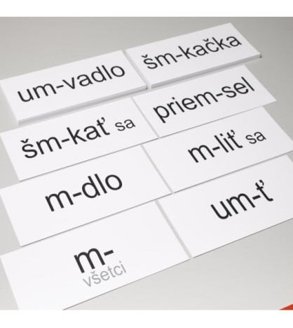 Vybraná slova po M – procvičovací karty