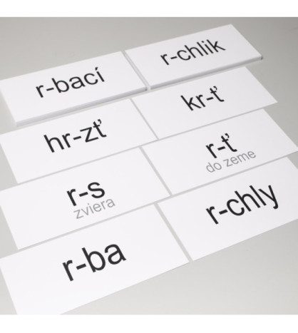 Vybraná slova po R – procvičovací karty