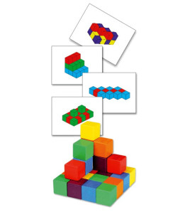 Dřevěné kostky - barevné