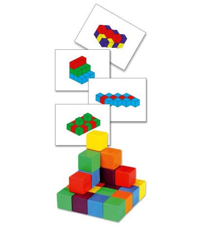 Dřevěné kostky - barevné