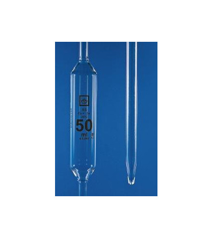 Pipeta nedělená, s jednou ryskou, rozšířené provedení, barevné značení, třída AS 10ml