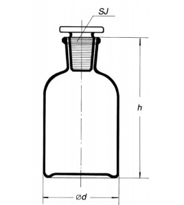 Láhev úzkohrdla reagenční, čirá se zabroušenou zátkou 1000ml
