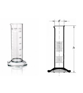 Válec odměrný nízký, s výlevkou, šestihrannou patkou, bílá graduace, třída B 250ml