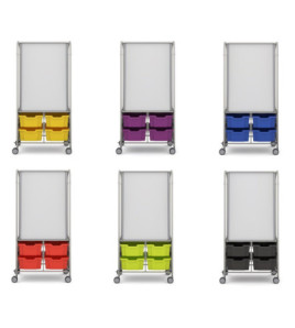 Mobilní oboustranná magnetická tabule s úložným prostorem - antimikrobiální úprava