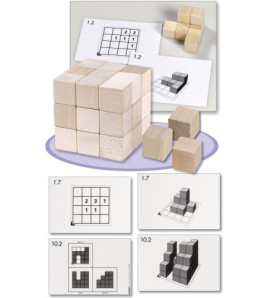 Dřevěné kostky Cubo - přírodní