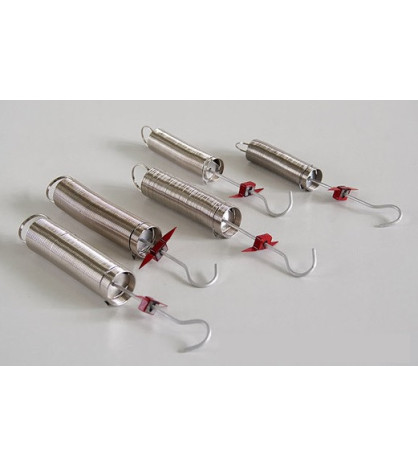 Sada 5 ocelových pružin (s různými průměry a značkami)