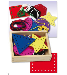 Provlékačky - geometrické tvary v dřevěné krabici