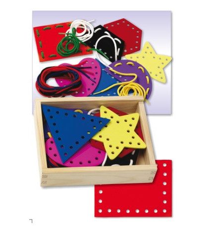 Provlékačky - geometrické tvary v dřevěné krabici