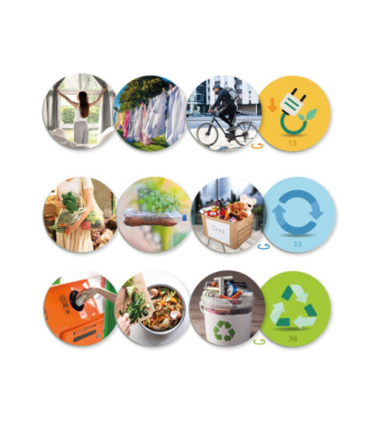 Hra ruleta s obrázky: snižte spotřebu, opakovaně použijte a recyklujte!