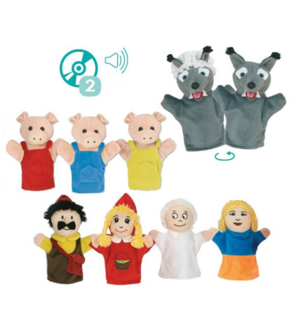 Maňásci (8 ks) - Červená čepička, Tři prasátka s CD-ROM ve 14 jazycích