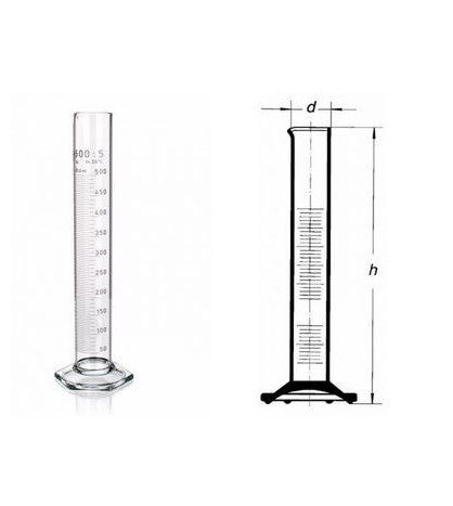 Válec odměrný vysoký, s výlevkou, šestihrannou patkou, bílá graduace, třída B 1000ml