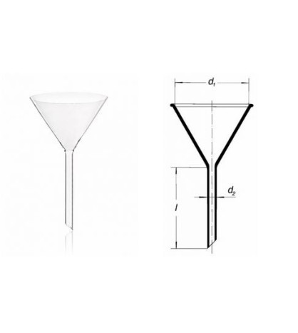 Trychtýř s krátkým stonkem, úhel 60°, nálevka: 125 mm, stonek: 16 mm