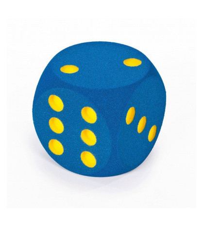 Velká pěnová kostka s tečkami-modrá,16cm
