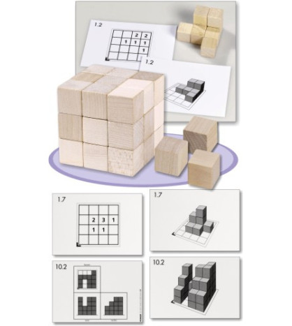 Dřevěné kostky Cubo - přírodní