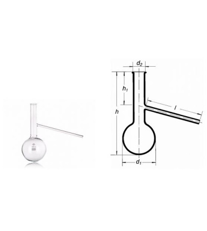 Banka frakční s natavenou trubicí dole 100ml