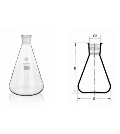 Banka kuželová podle Erlenmeyera s NZ29/32, 1000ml