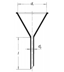 Trychtýř s krátkým stonkem, úhel 60°, nálevka: 150 mm, stonek: 16 mm