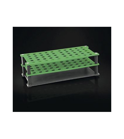 Stojan na zkumavky pr. 12-13mm, 5x10 míst, PP, zelený