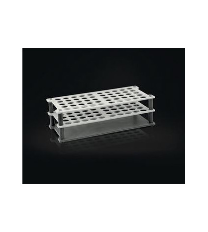 Stojan na zkumavky pr. 16mm, 5x10 míst, PP, bílý