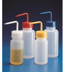Střička graduovaná, širokohrdla, PE, 250ml, modrý uzávěr