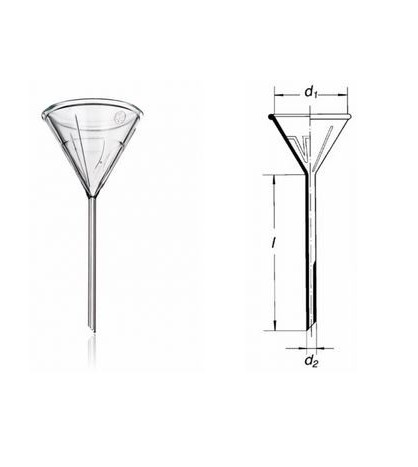Trychtýř analytický, pro rychlou filtraci 55mm